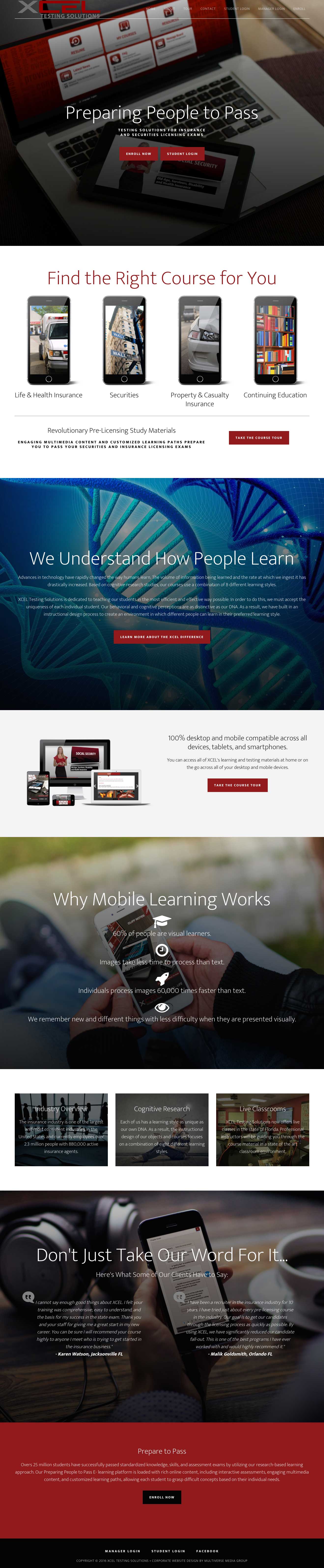 Xcel testing solutions redesign multiverse media group