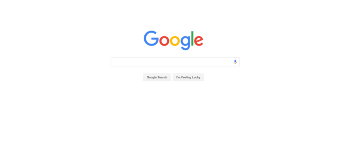 Good use of white space online assessment Google homepage