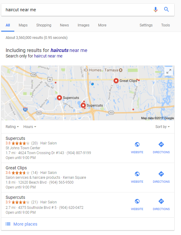 haircuts near me maps google local 3 pack results