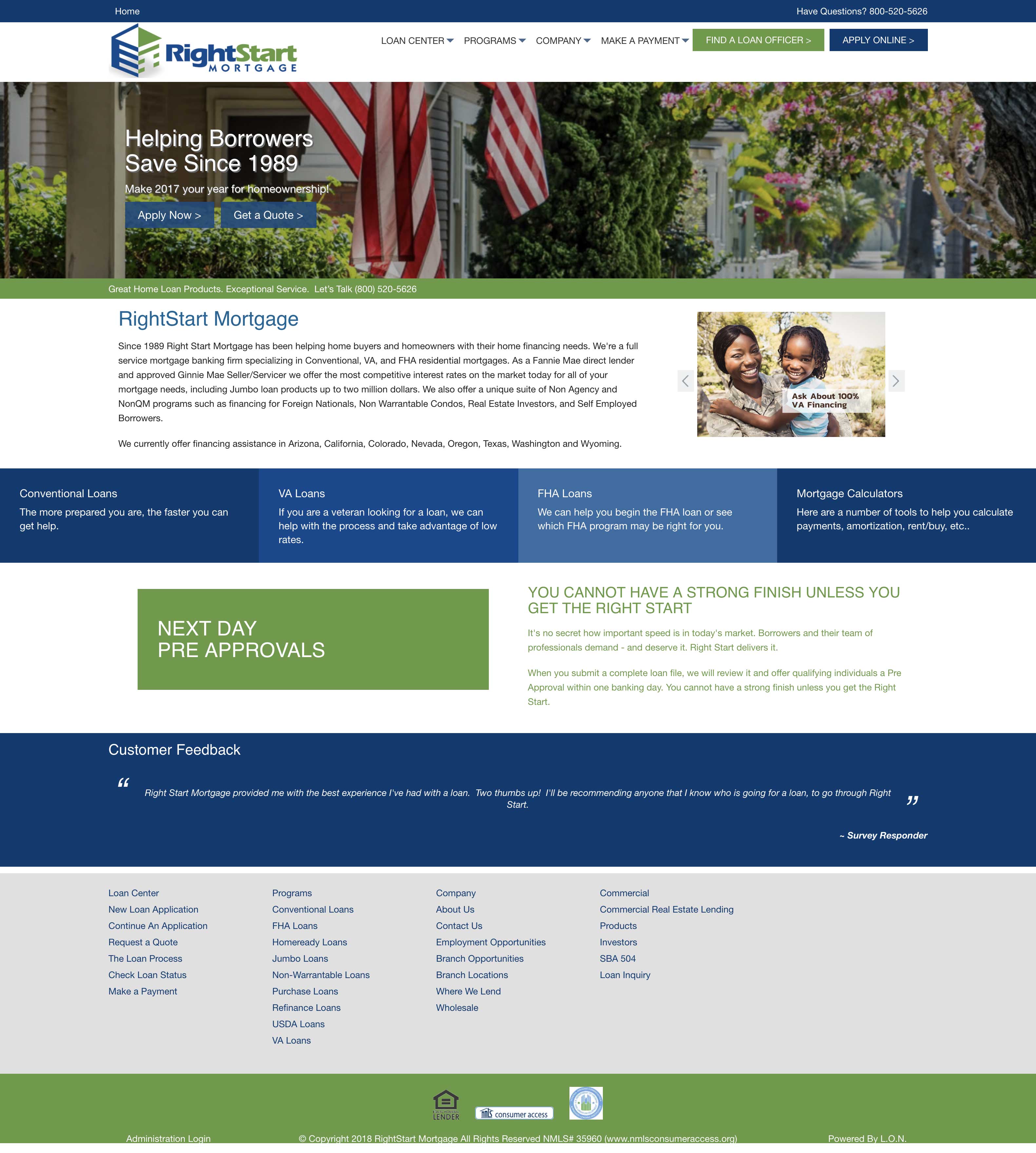 before-multiverse-website-design-right-start-mortgage---homepage
