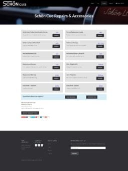 schon cues service and repairs page after multiverse website redesign