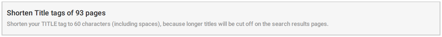Shorten title tags problem SEO errors Exit website redesign