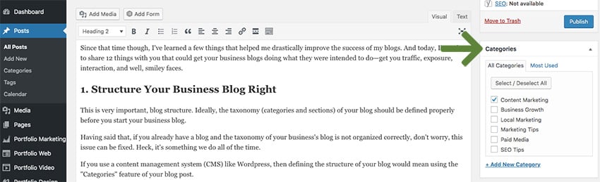 how to write a business blog