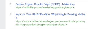 SERP Position 8